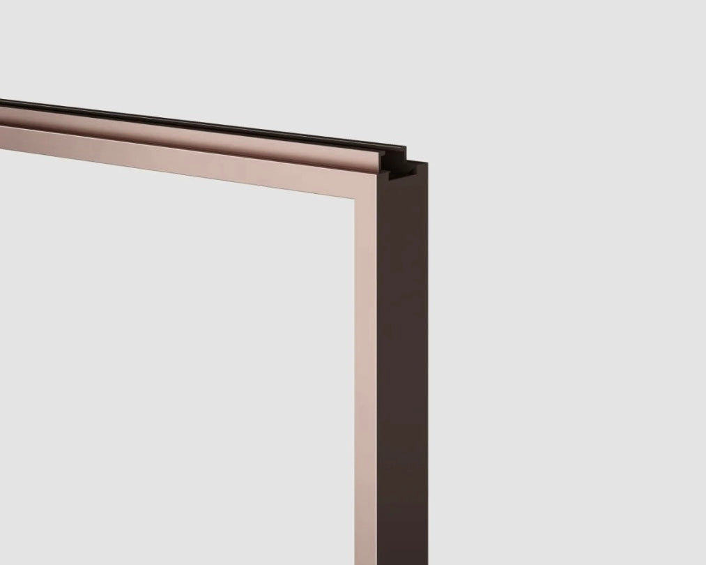 Rothnow aluminum door from the 7x45 Series, slim frame sliding door with clear glass, white finish, and modern design.