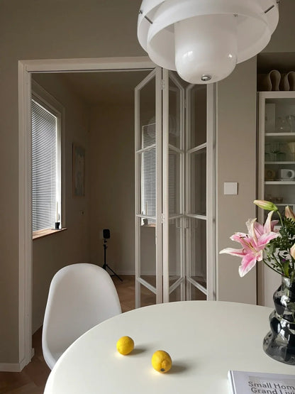 Rothnow® customized French style aluminum bi-fold door with clear glass, slim frame, 18x35 series, white finish, folding design