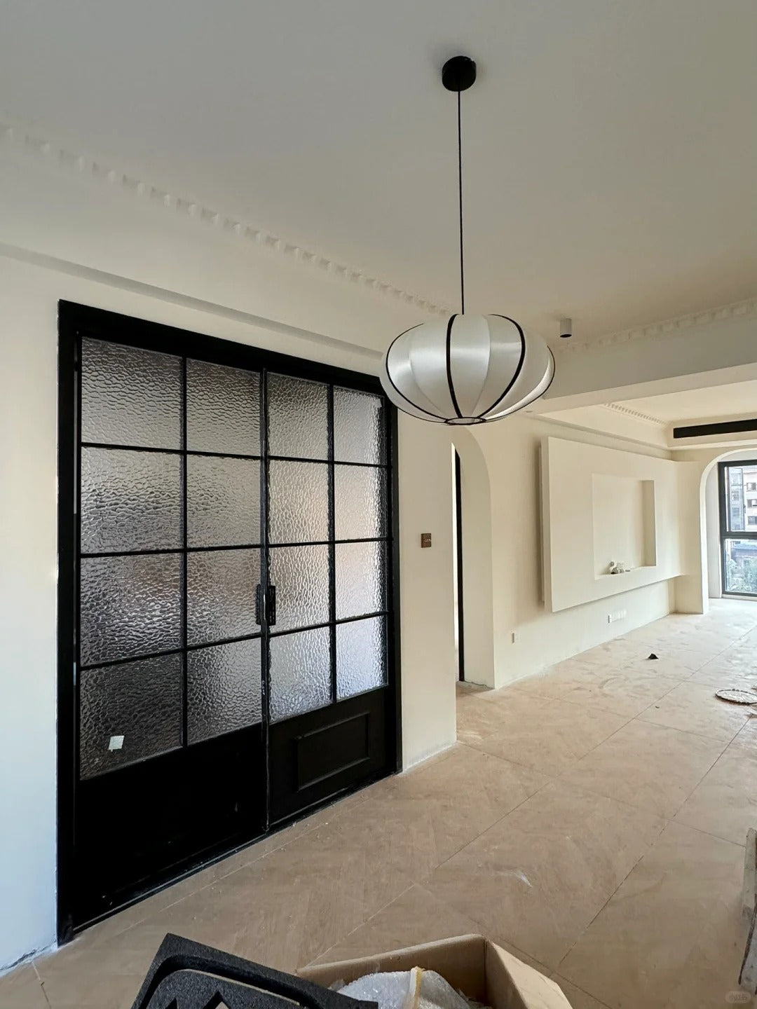 Rothnow French Style Aluminum Sliding Door in classic black, 16x45 series with slim frame and clear glass.