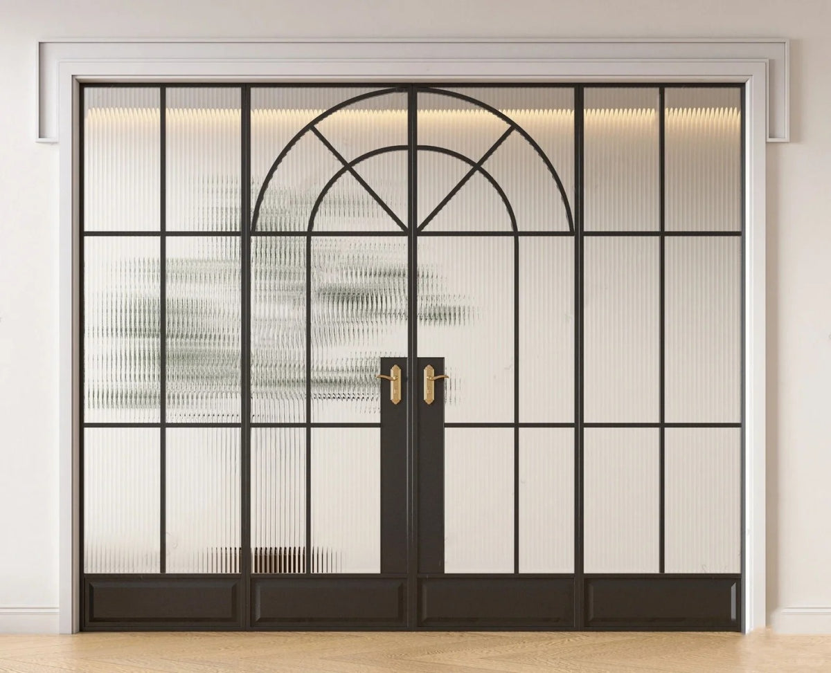 Rothnow French Style Aluminum Sliding Door in white, 16x45 series, with clear glass, slim frame for living room.