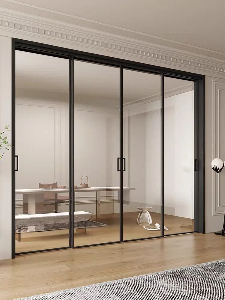 Rothnow heavy aluminum 16x45 series slim frame sliding door with clear glass and white finish, measuring 3940mm wide by 2280mm high.