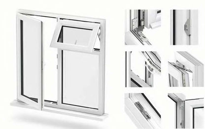 Rothnow UPVC vinyl casement window, black finish, 72x30 inches, with sliding design, showcasing sleek modern window styling.