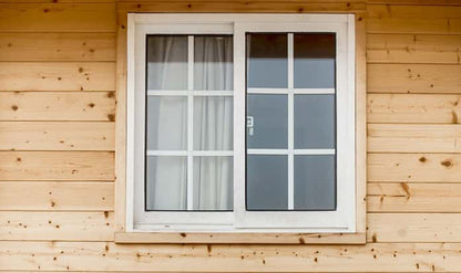 Black Rothnow UPVC vinyl sliding window with a 72x30 inch size, featuring a sleek, modern design and sturdy frame.