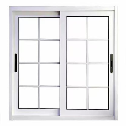Rothnow UPVC vinyl sliding window in black, 72 x 30 inches, showcasing the sleek window frame and sliding sash design.