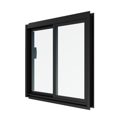 Black Rothnow UPVC vinyl sliding window with 72x30 inch dimensions, featuring a sleek, modern design and durable construction.