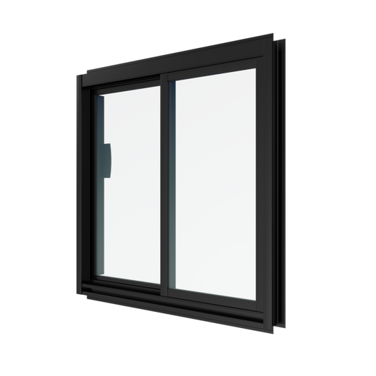 Black Rothnow UPVC vinyl sliding window with 72x30 inch dimensions, featuring a sleek, modern design and durable construction.