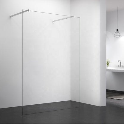 Rothnow fixed black shower door mounted on ground for Rothnow® shower panel, 800mm wide and 2200mm high, modern bathroom fixture.