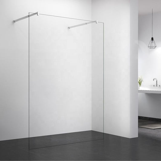 Rothnow fixed black shower door mounted on ground for Rothnow® shower panel, 800mm wide and 2200mm high, modern bathroom fixture.