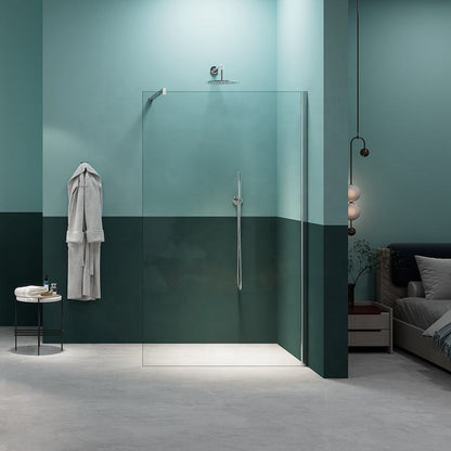 Black Rothnow® oversized fixed shower door panel, 800mm width and 2200mm height, designed for modern shower enclosures.