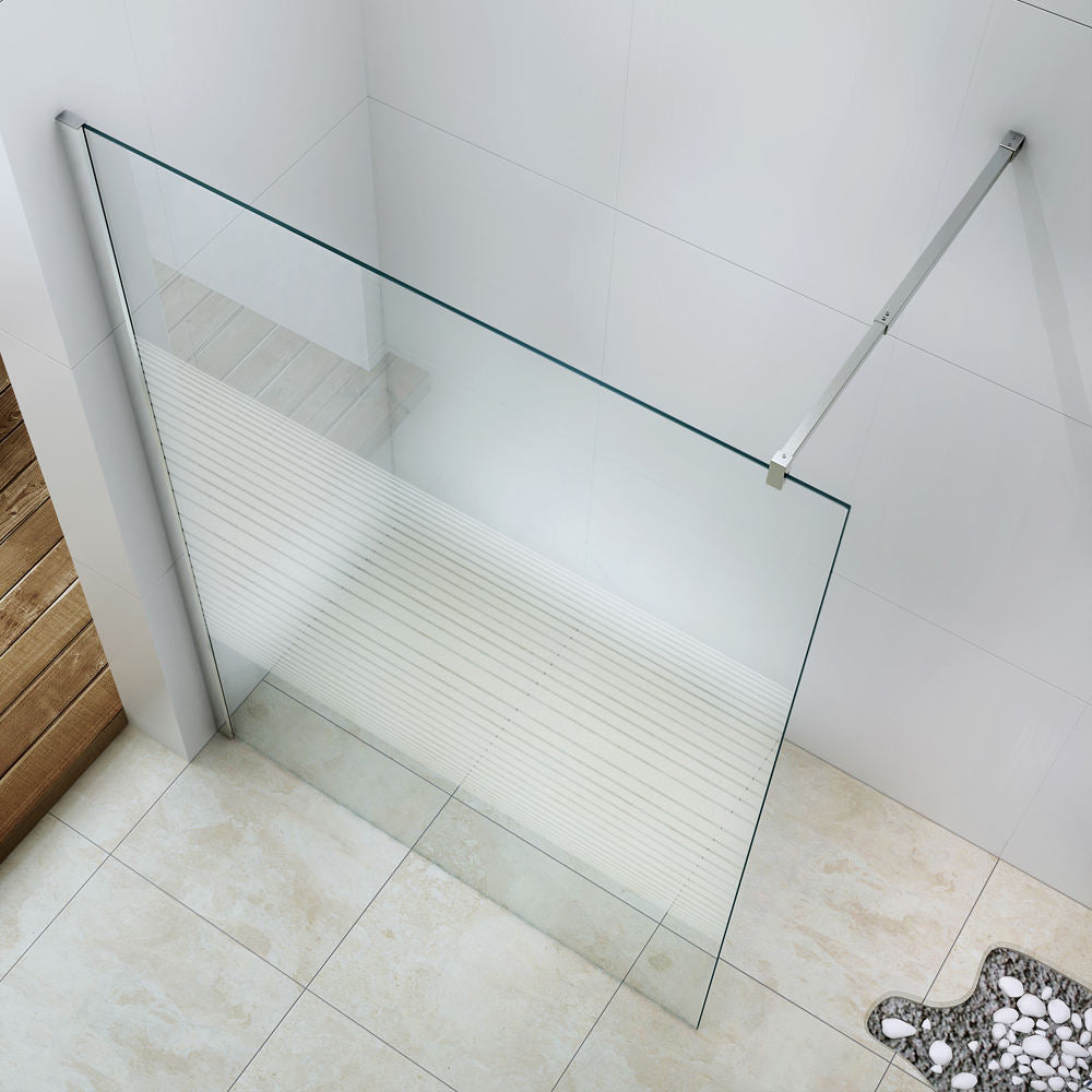 Rothnow® fixed shower door with tinted glass, 800mm wide and 2200mm high, for modern shower enclosure.