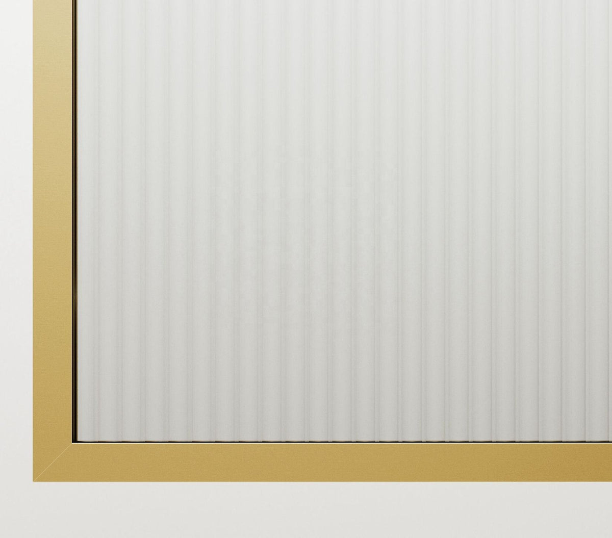 Rothnow® fixed shower door with waved glass and golden profile, 800mm x 2200mm, black frame for modern bathroom shower enclosure.