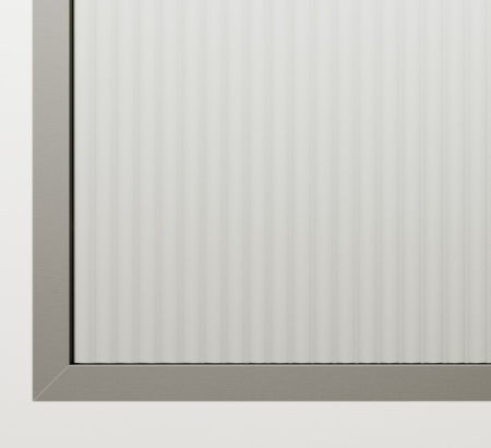 Rothnow® fixed shower door with waved glass and grey profile, 800mm wide by 2200mm high, for modern bathroom showers.
