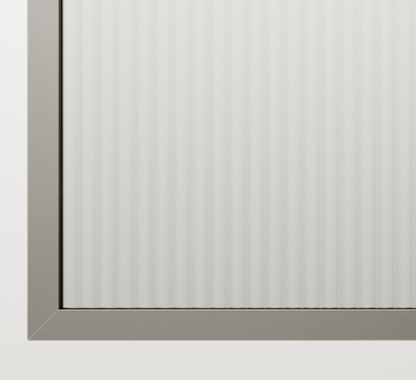 Rothnow® fixed shower door with waved glass and grey profile, 800mm wide by 2200mm high, for modern bathroom showers.