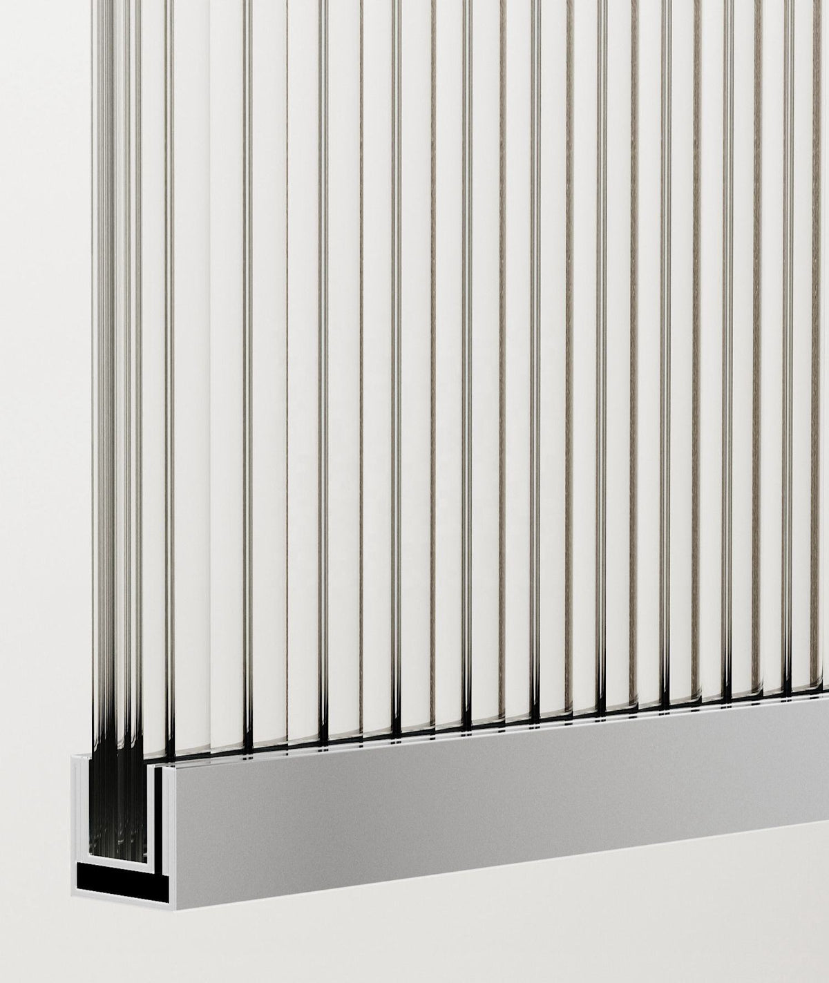 Rothnow® fixed shower panel with waved glass and silver profile, 800mm wide and 2200mm high, for modern bathroom showers.