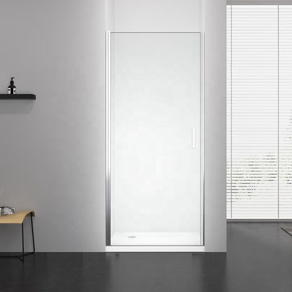 Rothnow® minimalist black hinged shower door with sleek glass panel, 800mm width and 2200mm height, for modern shower enclosures.