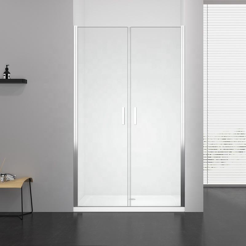 Rothnow® black hinged shower door with minimalist design, 800mm wide and 2200mm high, for modern shower panels.