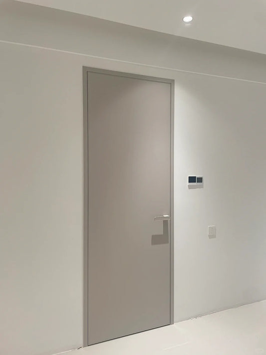 Rothnow Aluminum Wooden Swing Door with wood grain finish, 800mm width and 2100mm height, designed for interior or exterior use.