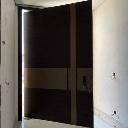 Brown Rothnow® cast aluminum front and entrance swing door with 800mm width, 2100mm height, and 150mm wall thickness.