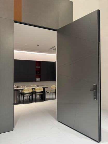 Brown Rothnow® cast aluminum front door with swing design, 800mm wide and 2100mm high, featuring a sturdy entrance door style.