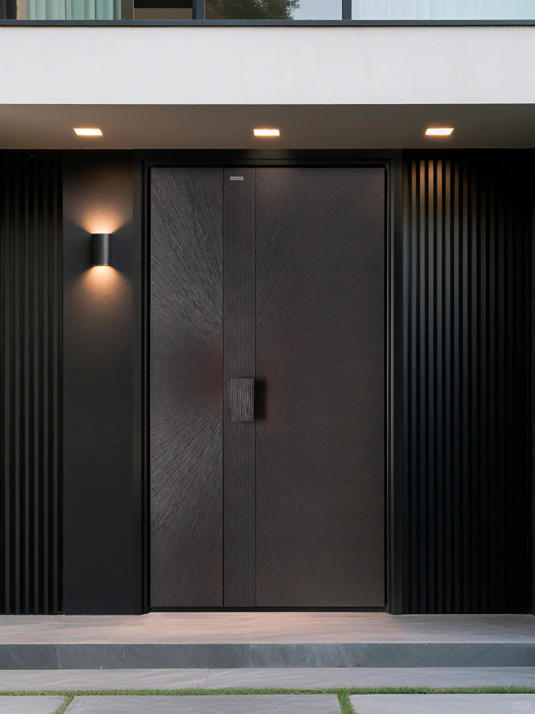 Rothnow® cast aluminum front door with brown finish, swing entrance door, 800mm wide and 2100mm high with 150mm wall thickness