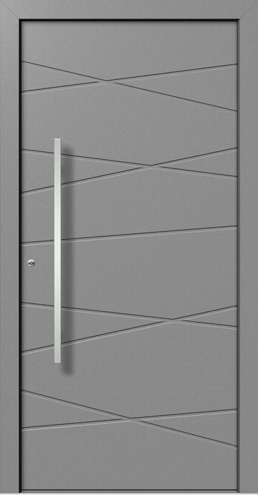 Rothnow® cast aluminum front door with brown finish, swing entrance door, 800mm wide by 2100mm high, wall thickness 150mm.
