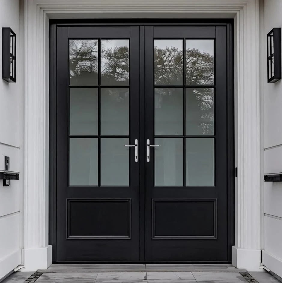 Rothnow wood front door with brown finish, pivot design, 800mm wide, 2100mm high, 150mm wall thickness, entrance door style