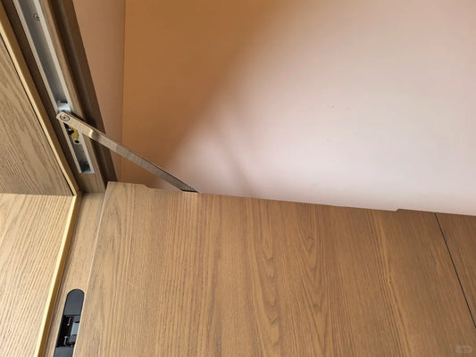 Rothnow fire-rated wood door with 800mm width, 2100mm height, and 150mm wall thickness, designed for fire safety.