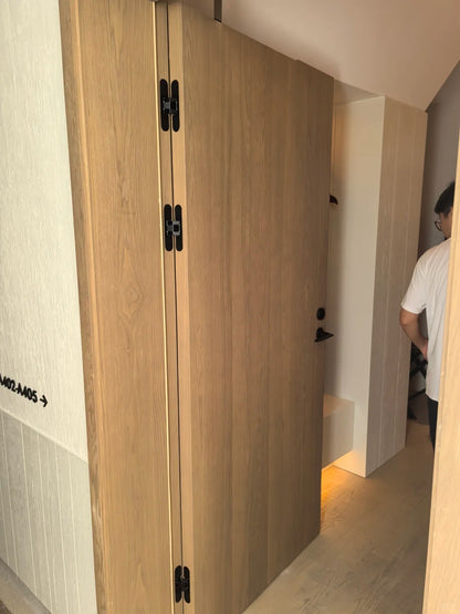 Rothnow fire-rated wooden door with metal frame, 800mm wide and 2100mm high, wall thickness 150mm, for fire safety.