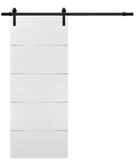 Rothnow® wooden sliding barn door with HPL finish, 800mm width, 2100mm height, wall thickness 150mm, modern interior door