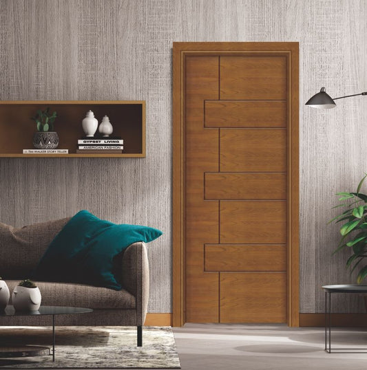 Rothnow® wooden door with composite veneer, 800mm wide and 2100mm high, featuring a sturdy wall-thickness design.