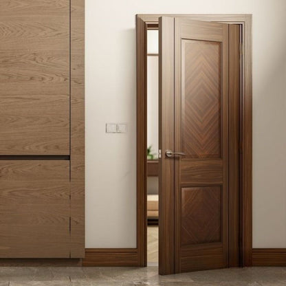 Rothnow wooden composite veneer door with 800mm width, 2100mm height, 150mm wall thickness, showcasing natural wood grain.