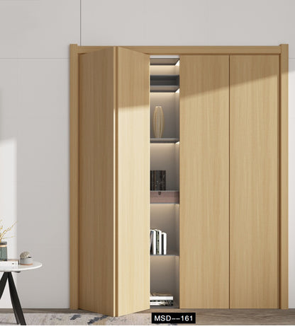 Rothnow wooden folding door with composite veneer finish, 800mm width, 2100mm height, suitable for interior doorway.