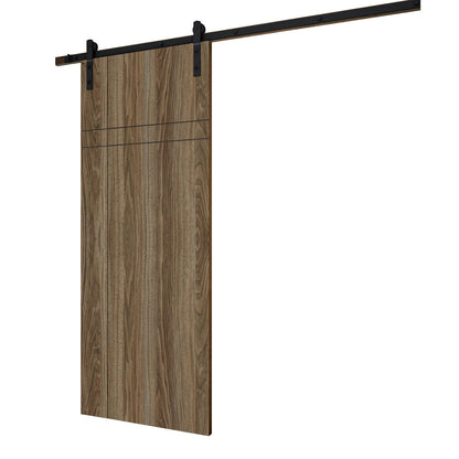 Rothnow® Wooden Sliding Barn Door in composite veneer, 800mm wide and 2100mm high, with wall thickness of 150mm.