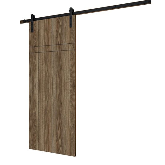 Rothnow® Wooden Sliding Barn Door in composite veneer, 800mm wide and 2100mm high, with wall thickness of 150mm.