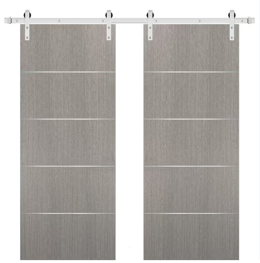 Rothnow wooden sliding barn door with composite veneer finish, 800mm wide and 2100mm high, wall-mounted door for interior spaces.