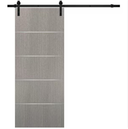 Rothnow wooden sliding barn door with composite veneer finish, measuring 800mm wide by 2100mm high with 150mm wall thickness.
