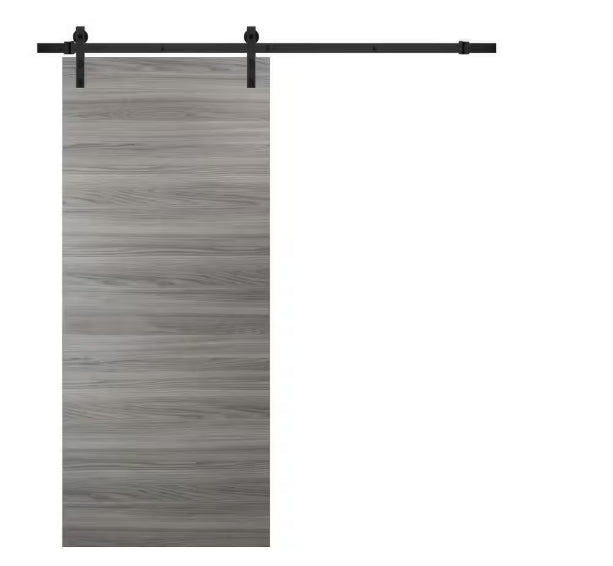 Rothnow® wooden sliding barn door with composite veneer finish, 800mm wide, 2100mm high, wall-mounted design