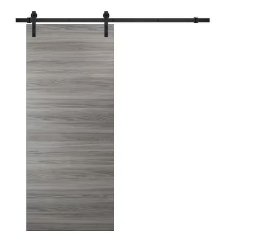Rothnow® wooden sliding barn door with composite veneer finish, 800mm wide, 2100mm high, wall-mounted design