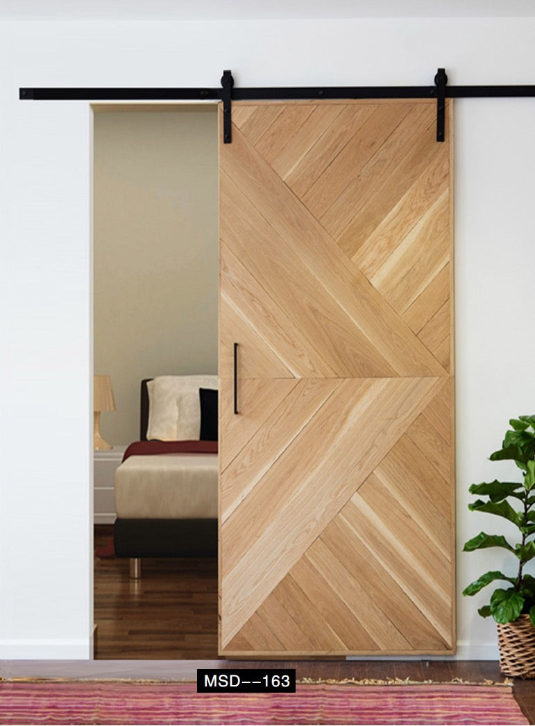 Rothnow wooden sliding barn door with composite veneer finish, measuring 800mm wide and 2100mm tall with a 150mm wall thickness.