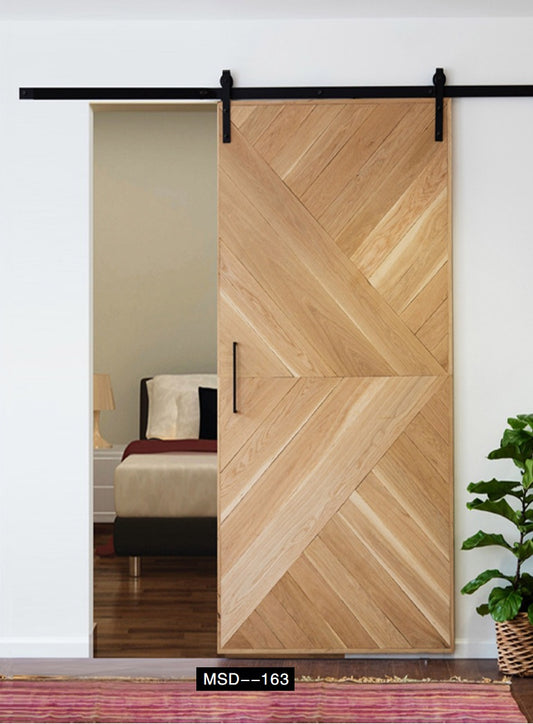 Rothnow wooden sliding barn door with composite veneer finish, measuring 800mm wide and 2100mm tall with a 150mm wall thickness.