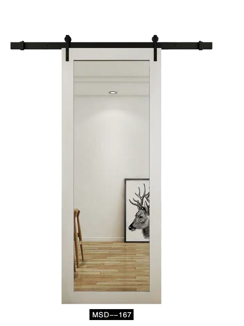 Rothnow wooden sliding barn door with composite veneer finish, 800mm wide, 2100mm high, wall thickness 150mm.