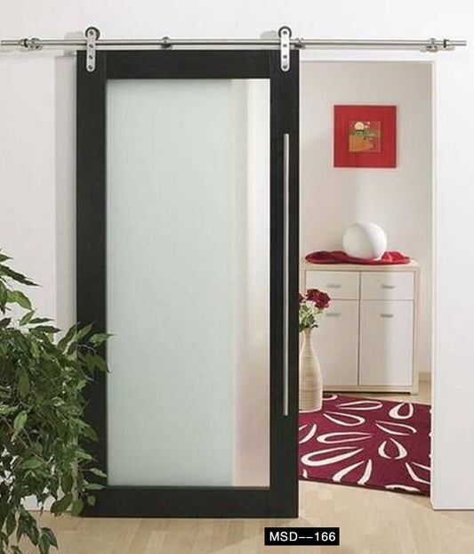 Rothnow® wooden sliding barn door with composite veneer finish, 800mm wide and 2100mm tall, wall-mounted door for interior spaces