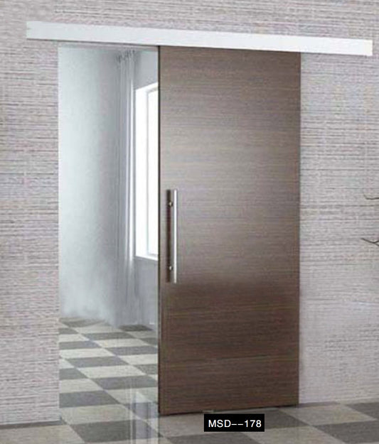 Rothnow wooden sliding barn door with composite veneer finish, measuring 800mm wide and 2100mm high, wall thickness 150mm.