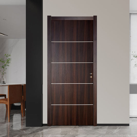 Rothnow wooden door RN-WD005 with HPL finish, 800mm wide, 2100mm high, 150mm thick wall-mounted door, natural wood appearance