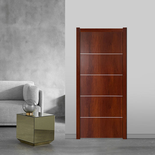 Rothnow® wooden HPL door, 800mm W x 2100mm H, with 150mm wall thickness, featuring a natural wood finish and sturdy design.