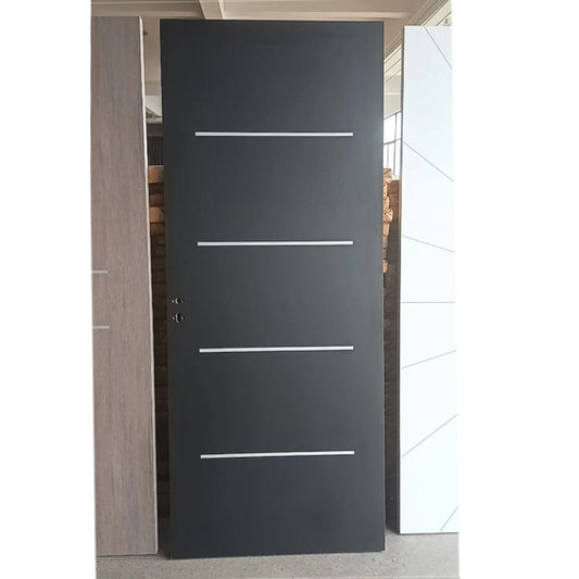 Rothnow Wooden Door RN-WD006, 800mm wide x 2100mm high, HPL wood door with 150mm wall thickness, natural wood finish.