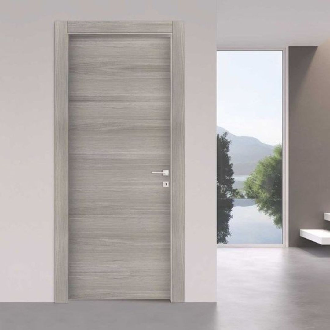 Rothnow® wooden HPL door with 800mm width, 2100mm height, 150mm wall thickness, featuring a sleek wood finish.