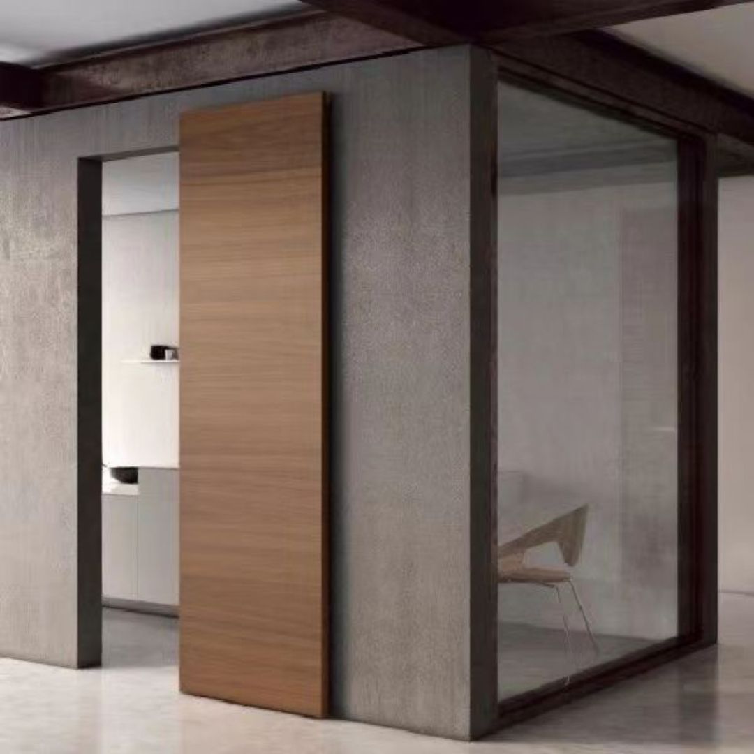 Rothnow® wooden door with composite veneer, 800mm wide, 2100mm tall, 150mm wall thickness, natural wood finish.