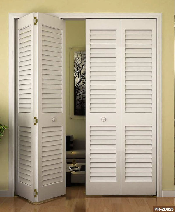 Rothnow® wooden folding louver door with lacquer finish, white, 800mm wide, 2100mm high, suitable for interior doorways.