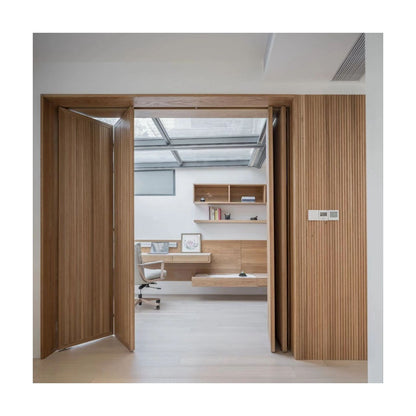 Rothnow wooden folding louver door with white lacquer finish, 800mm width, 2100mm height, 150mm wall thickness, modern design